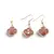 Set Cercei cu agatatoare si Pandantiv Aventurin rosu trifoi cu montura aurie, 18mm