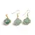 Set Cercei cu agatatoare si Pandantiv Aventurin trifoi cu montura aurie, 18mm