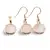 Set Cercei cu agatatoare si Pandantiv Cuart cherry patrat cu montura aurie, 15mm