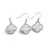 Set Cercei cu agatatoare si Pandantiv Cuart trifoi cu montura argintie, 18mm