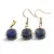 Set Cercei cu agatatoare si Pandantiv Lapis Lazuli patrat cu montura aurie, 15mm