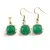 Set Cercei cu agatatoare si Pandantiv Onix verde patrat cu montura aurie, 15mm