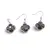 Set Cercei cu agatatoare si Pandantiv Rodonit trifoi cu montura argintie, 18mm