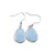 Cercei cu agatatoare Agat bleu oval cu montura argintie, 20mm