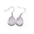 Cercei cu agatatoare Ametist lavanda oval cu montura argintie, 20mm