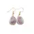 Cercei cu agatatoare Ametist oval cu montura aurie, 20mm