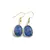 Cercei cu agatatoare Lapis Lazuli oval cu montura aurie, 20mm