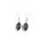 Cercei cu agatatoare Obsidian oval ascutit cu montura aurie, 22mm