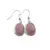 Cercei cu agatatoare Rodonit roz oval cu montura argintie, 20mm