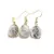 Set Cercei cu agatatoare si Pandantiv Agat dendritic oval cu montura aurie, 20mm