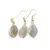 Set Cercei cu agatatoare si Pandantiv Agat natural oval ascutit cu montura aurie, 22mm