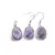 Set Cercei cu agatatoare si Pandantiv Ametist oval cu montura argintie, 20mm