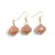 Set Cercei cu agatatoare si Pandantiv Calcit orange trifoi cu montura aurie, 18mm