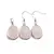 Set Cercei cu agatatoare si Pandantiv Cuart roz oval cu montura argintie, 20mm