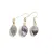 Set Cercei cu agatatoare si Pandantiv Fluorit oval ascutit cu montura aurie, 22mm