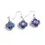 Set Cercei cu agatatoare si Pandantiv Lapis Lazuli trifoi cu montura argintie, 18mm