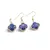 Set Cercei cu agatatoare si Pandantiv Lapis Lazuli trifoi cu montura aurie, 18mm