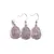Set Cercei cu agatatoare si Pandantiv Lepidolit oval cu montura argintie, 20mm