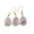 Set Cercei cu agatatoare si Pandantiv Lepidolit oval cu montura aurie, 20mm