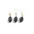 Set Cercei cu agatatoare si Pandantiv Obsidian oval ascutit cu montura aurie, 22mm