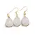 Set Cercei cu agatatoare si Pandantiv Opalit oval cu montura aurie, 20mm