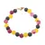 Bratara confectionata manual cu Agate roz si galben mate, Onix mat sfere 8mm