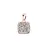 Pandantiv patrat din cupru placat cu aur roz 18k cu zirconii colorate, 12mm