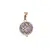 Pandantiv rotund din cupru placat cu aur roz 18k cu zirconii colorate, 13mm