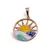 Pandantiv din cupru placat cu aur roz 18k rotund model Soare, 17mm