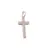 Pandantiv cupru placat cu aur roz 14k, model cruce cu doua randuri de zirconii
