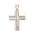 Pandantiv cupru placat cu aur roz 14k, model cruce sculptata cu zirconii
