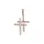 Pandantiv cupru placat cu aur roz 14k, model dublu cruce