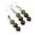 Set cercei cu agatatoare si pandantiv Gemeni cristale 8mm