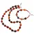 Set colier si bratara Agat carneolizat sfere, 4-10mm