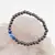 Bratara pe elastic Hematit si Agat albastru, 6mm, imagine 2
