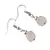 Cercei cu agatatoare Cuart roz cub fatetat, 6-8mm