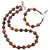 Set colier si bratara Agat carneolizat mat sfere, 4-10mm
