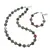 Set colier si bratara Agat Indian mat sfere, 4-10mm