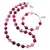 Set colier si bratara Agat roz mat sfere, 4-10mm