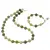 Set colier si bratara Jad olive mat sfere, 4-10mm