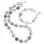 Set colier si bratara Cuart gri sfere, 4-12mm