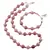 Set colier si bratara Rodonit roz sfere, 4-10mm