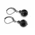 Cercei cu agatatoare Agat negru cu alb, sfere fatetate 10mm si 4mm