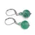Cercei cu agatatoare Agat verde dantelat, sfere 10mm si 4mm