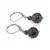 Cercei cu agatatoare Obsidian fulg de nea maroniu, sfere 10mm si 4mm