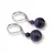 Cercei cu agatatoare Ochi de tigru mov, sfere 10mm si 4mm