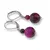 Cercei cu agatatoare Ochi de tigru roz, sfere 10mm si 4mm