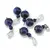 Pandantiv Ochi de tigru albastru, sfere 10mm si 4mm