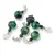 Pandantiv Ochi de tigru verde, sfere 10mm si 4mm