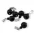 Pandantiv Onix negru mat, sfere 10mm si 4mm